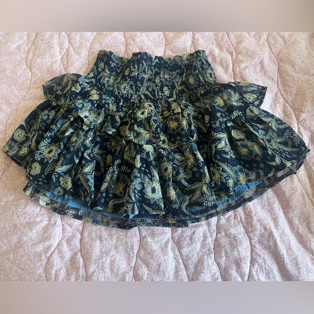 mini skirt blue flower design